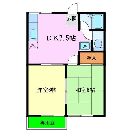 サンハイツ山田Bの物件間取画像